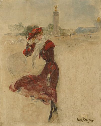 Parijse in een rode jurk, Jean Béraud