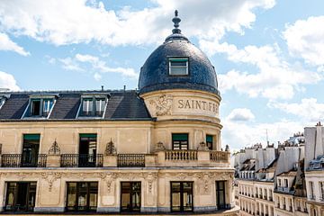 Zicht op de Parijse daken en een koepel in het centrum van Parijs, vlakbij het Louvre. Frankrijk van WorldWidePhotoWeb