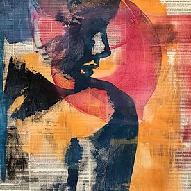 Porträt mit warmen Farben von Blickfänger Gemälde