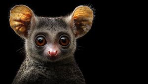 Galago bush baby portrait panorama