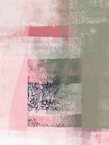 Surfaces 2 | Abstract in saliegroen en roze