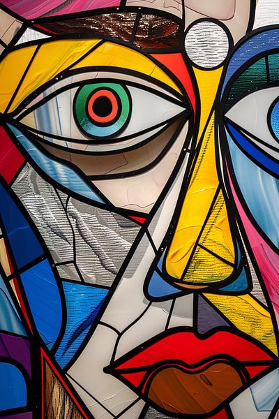 Abstract Cubist Portrait in Pop Art Style by Imperial Art House