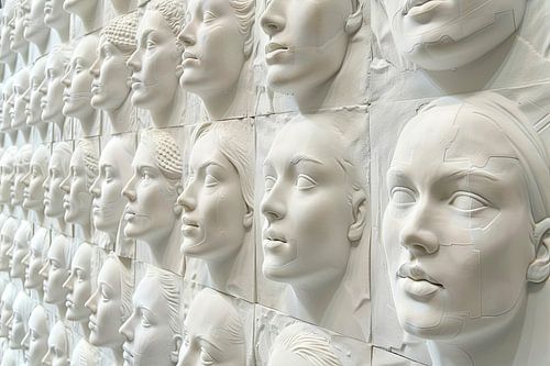 Digitaal abstract aan de muur