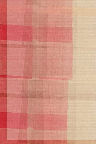 Abstract minimalistisch schilderij in pastelroze en beige