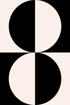Schwarz und weiß minimalistische geometrische Poster mit Kreisen 2_8 von Dina Dankers