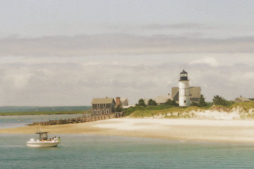 Cape Cod - vuurtoren en boot van Joost Hogervorst