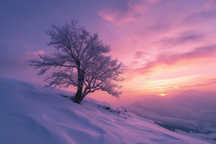 Sprookjesachtig landschap in de winter van fernlichtsicht