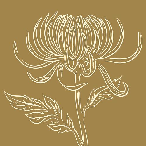 Bloemen en planten in okergeel III