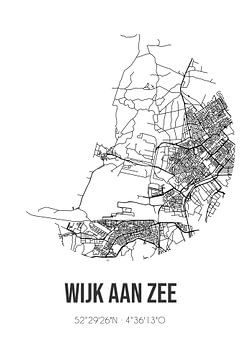 Wijk aan Zee (Noord-Holland) | Landkaart | Zwart-wit van Rezona