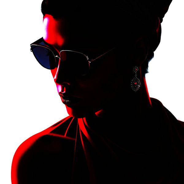 Silhouetten-Eleganz in Rot von A.D. Digital ART