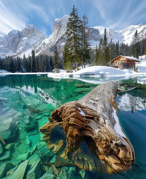 Blick zur Hütte von fernlichtsicht