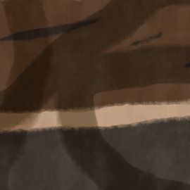 Modern abstract art. Shapes and lines in warm brown. by Dina Dankers