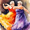 2 femmes sociables qui aiment danser sur De gezellige Dames