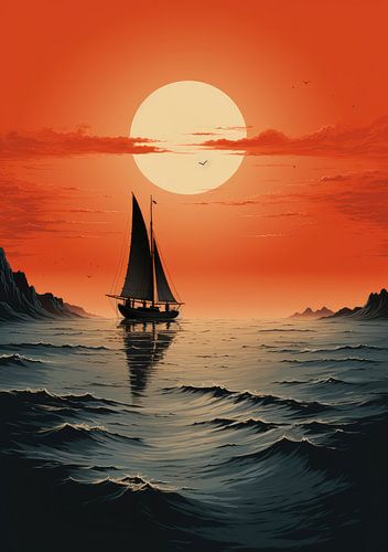 Sailboat Sea Maritime Moon Shipping