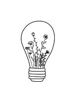 Gloeilamp met bloemen