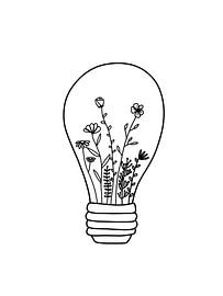 Light bulb with flowers by Sophia
