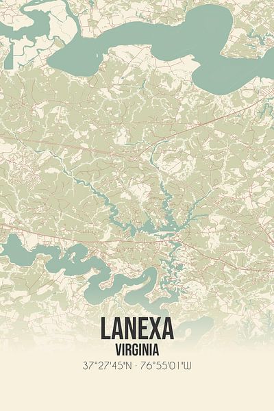 Vintage map of Lanexa (Virginia), USA. by Prints of Place