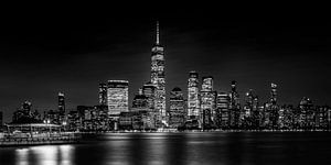 NYC Magical Monochrome Nightscape – Panorama