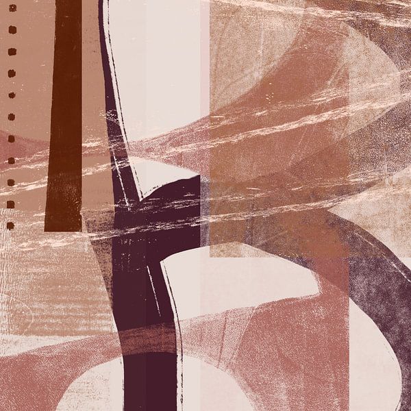 Raw Romance. Modern abstract art in warm colors no.8 by Dina Dankers