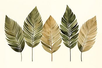 Boho Salie Groen Bladeren Abstract