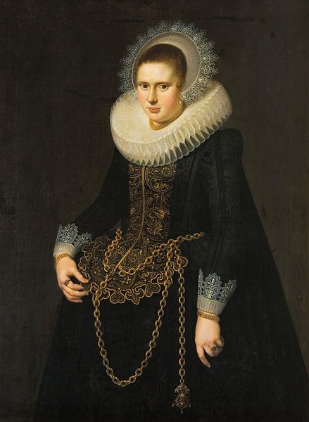 Portrait of a 22-Year-Old Woman, Cornelis van der Voort by Masterful Masters
