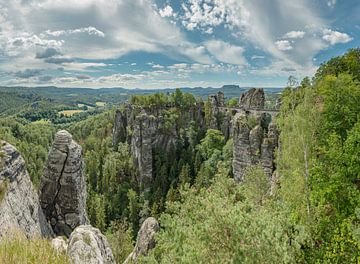 Basteibrücke, Nationalpark Sächsische Schweiz, Lohmen, Saksen, Duitsland, van Rene van der Meer