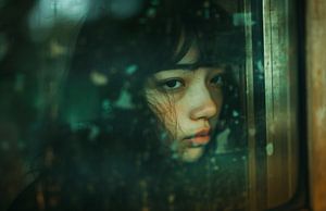 Melancholischer Schleier, junge Frau