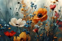 Bloemenveld vol met wilde bloemen