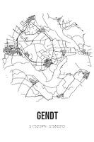 Gendt (Gelderland) | Landkaart | Zwart-wit
