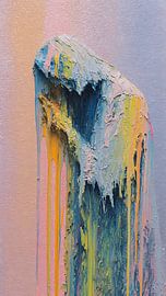 Surreal Melting Figure Turning Into Dripping Paint Abstract Art by Aden Pink Studio