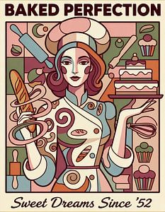 Retro Bäckerei Kunst: Gebackene Perfektion - Meisterwerk