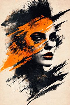 Kunstige portretmix in kleuren