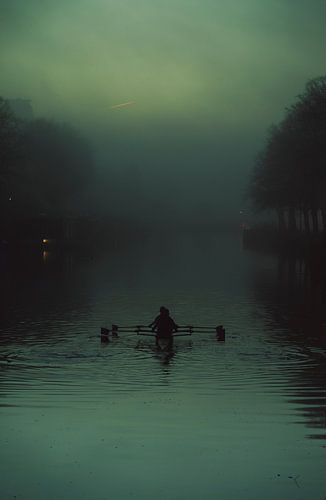 Rudern auf dem Merwedekanaal bei der Muntsluis in Utrecht