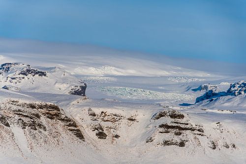 Solheimajokull gletsjer in de winter