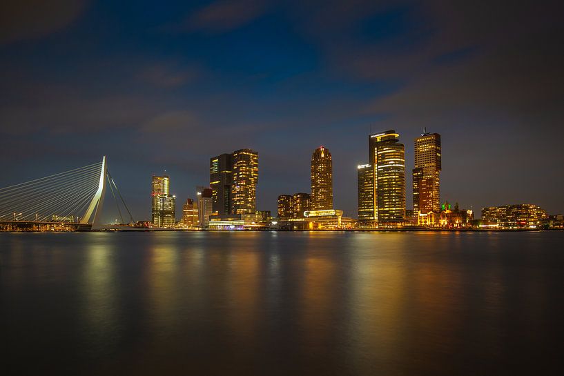 Skyline Rotterdam mit Erasmus-Brücke und Kop van Zuid von Silvia Thiel