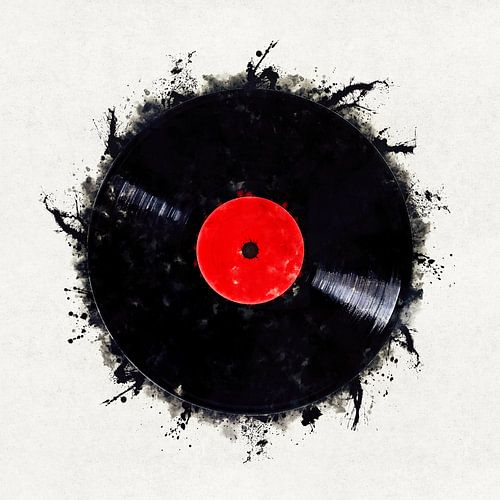 Vinyl Schallplattenkunst in Aquarell