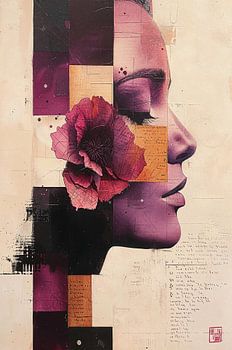 Silent Bloom – Abstract Portrait in Plum & Ochre