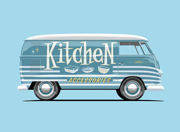 Vintage bus Kitchen reclame lettering van Ruben Ooms