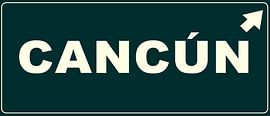 Cancun road sign by Conte Monfrey