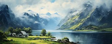 Noorwegen Schilderij van Abstract Schilderij