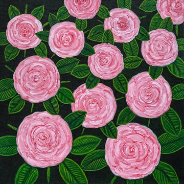 Roze rozen van Nelleke Bruno