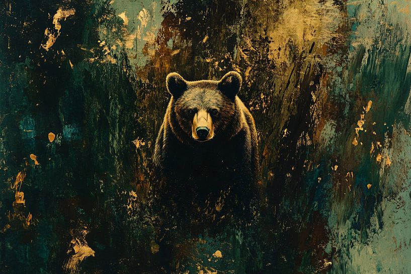 Ours dans une forêt abstraite par Imperial Art House