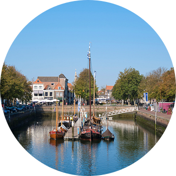Het middeleeuwse stadje Zierikzee in de provincie Zeeland in Nederland van Tjeerd Kruse
