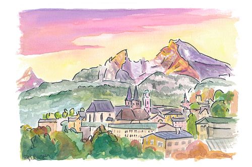 Berchtesgaden Bavière avec Watzmann et Sunrise Sky