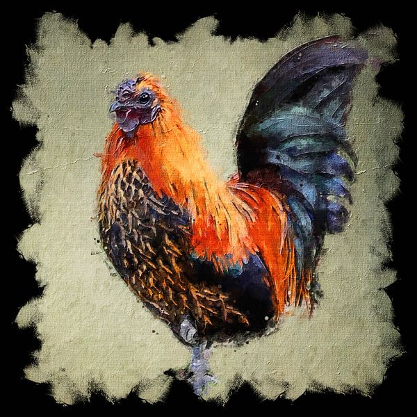 Goldener Gockel (Gemälde) von Art by Jeronimo