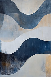 Paysage abstrait moderne aux vagues minimalistes sur Wilma Mesman