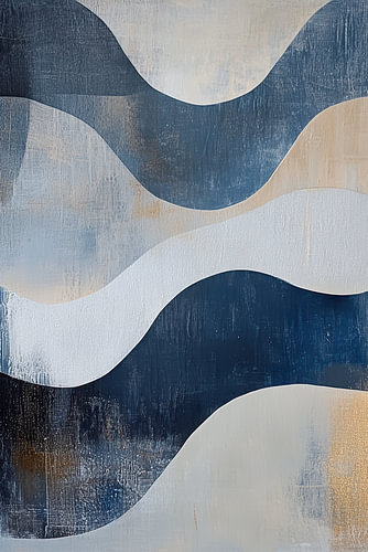 Moderne abstrakte Landschaft mit minimalistischen Wellen