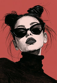 Mode-Porträt mit schwarzer Cat-Eye-Sonnenbrille von SPEQ ART