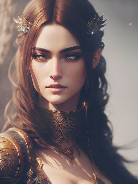 Fantasy portrait of a female elf by Emiel de Lange