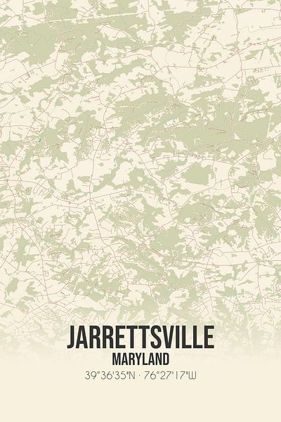 Vintage map of Jarrettsville (Maryland), USA. by Prints of Place